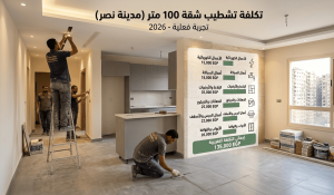 تكلفة تشطيب شقة 100 متر في مدينة نصر 2026 – تجربة فعلية من موقع شغل